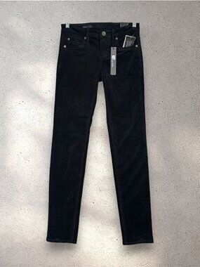 KUT From The Kloth Diana Skinny Corduroy Pants Women’s 2 Black Minimalist Chic